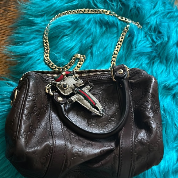 XXX SOLD XXX EUC brown Gucci Guccisima leather bag. - Picture 5 of 16